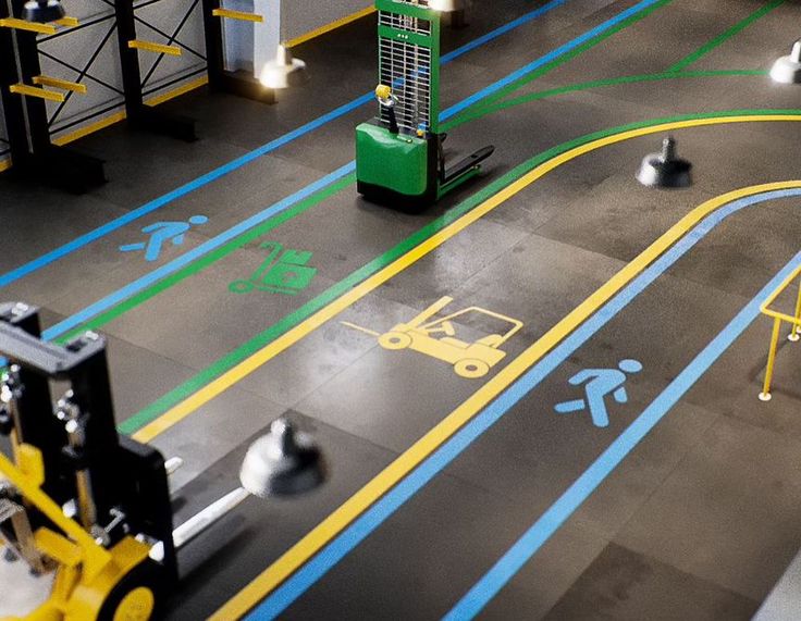 Industrial Wayfinding Industrial Wayfinding factory safety riyadh کفپوش صنعتی اپوکسی