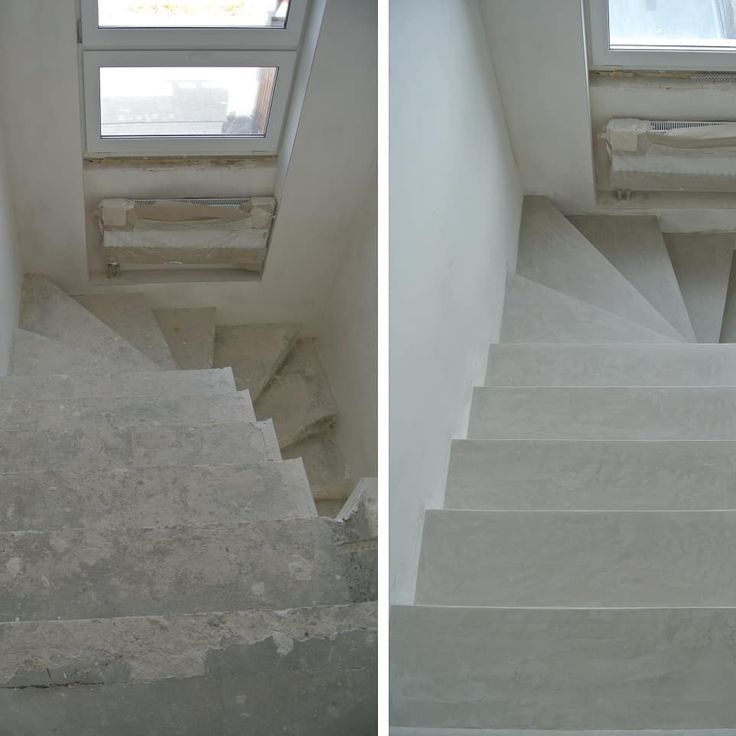 Microcement on stairs Microcement میکروسمنت در بازسازی و نوسازی